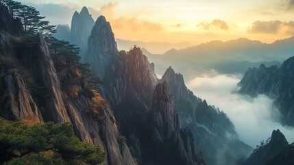 sunrise over the mountains