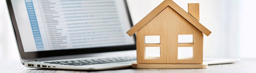 A mortgage advisor points to an amortization schedule on a computer screen in a meeting with clients, depicting financial guidance on property loans. Ample copy space is included in the background.