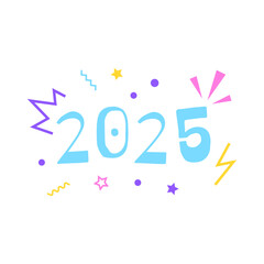 New Year 2025 Colorful Lettering