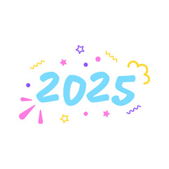 New Year 2025 Colorful Lettering