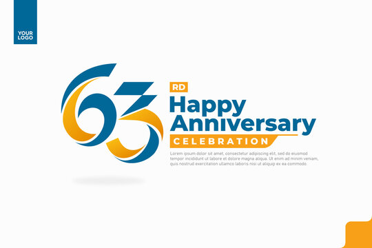 Number 63 logo icon design, 63rd birthday logo number, anniversary 63