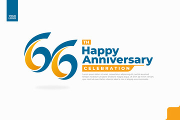 Number 66 logo icon design, 66th birthday logo number, anniversary 66