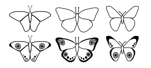 Vector Butterflies, eyed butterflies, whimsical and cute