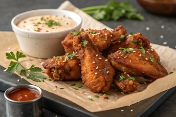 Fototapeta premium deep fried wings 