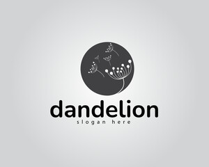 creative shadow dandelion logo design