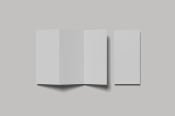 Blank white tri fold brochure for mock up template design.
