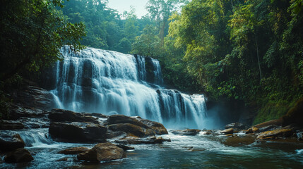 waterfall and rocks