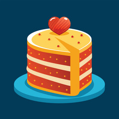 Classic Red Velvet Cake with Cream Cheese Frosting and Heart-Shaped Topping