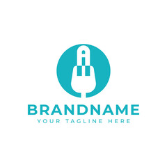 Letter A Fork Logo, symbolizing food, dining, and culinary expertise