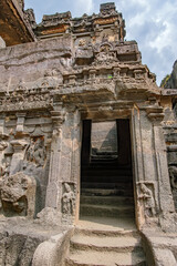 Naklejka premium The Kailasa Temple at Ellora India. It is cave no 16 of the famous Ellora cave complex and was built in the 8th century by a Rashtrakuta King Krishna.