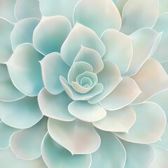 A detailed macro shot of a succulent plant in a rosette pattern, with thick, water-filled leaves showing shades of green, teal, and hints of purple. The surface of each leaf has tiny textures, and the