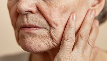 Obraz premium Close-up Portrait of Senior Woman's Face.