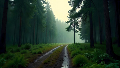 Obraz premium morning in the woods