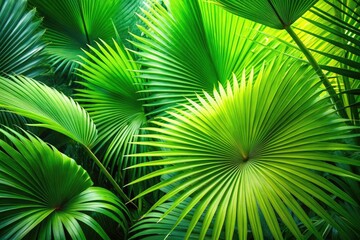 Fototapeta premium Serene Palm Leaf Background for Tropical Vibes, Nature Aesthetics, and Relaxing Ambiance - Perfect for Wellness, Spa, and Eco-Friendly Designs