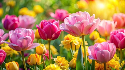 Vibrant Macro Photography of Spring Flowers: Roses, Tulips, and Blossoms in Nature's Garden