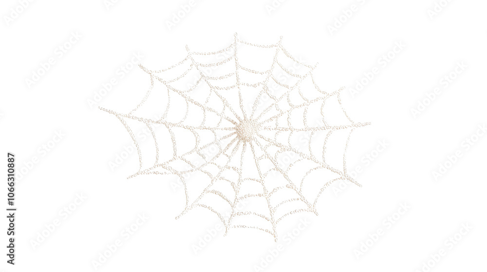 Poster A delicate spider web glistens against a transparent background, showcasing intricate patterns and a central spider.