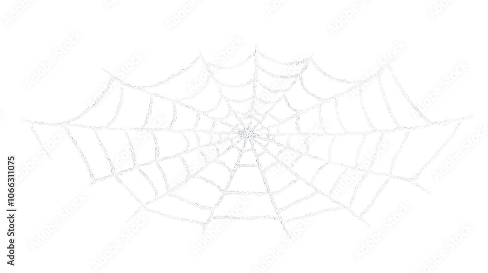 Poster a delicate white spider web on a contrasting transparent background, showcasing intricate patterns a