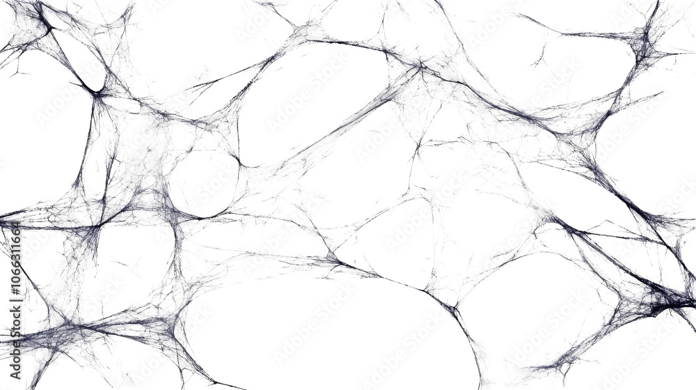 Poster a transparent background featuring intricate, web-like patterns that resemble delicate strands, enha