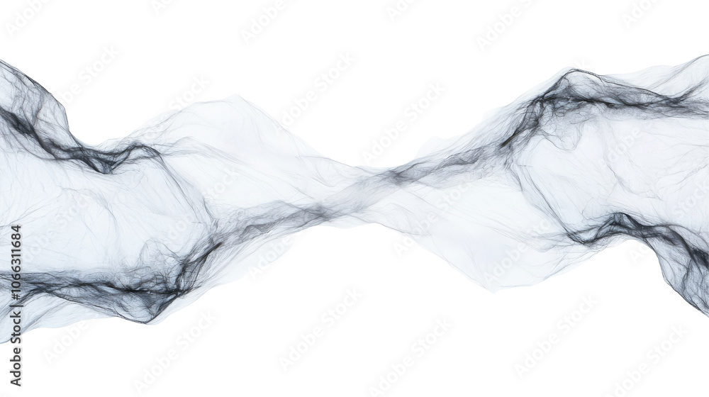 Aufkleber abstract image of white flowing fabric or material against a transparent background, creating a sens