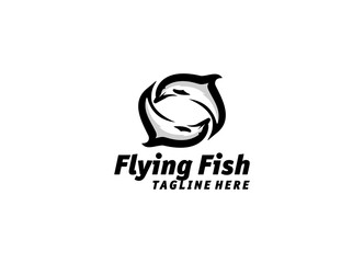 Awesome Flying Double Animal Outline Logo Design Vector Silhoutte