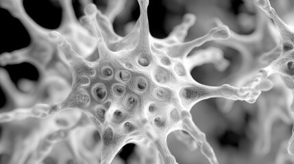 Close-up of a Delicate, Branching, Cellular Structure