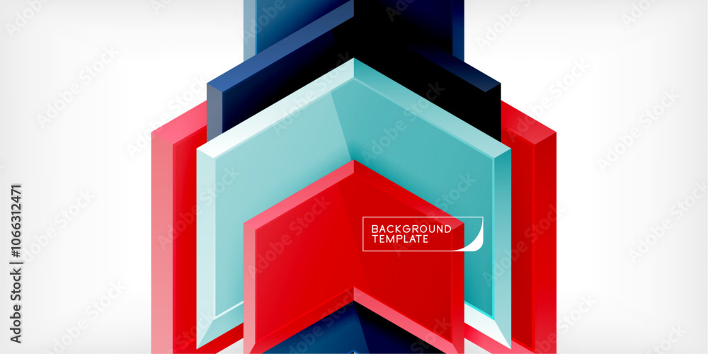 Poster vector 3d arrow techno design template