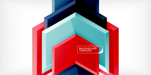 Vector 3d arrow techno design template