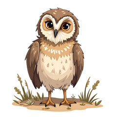 Obraz premium Embrace the wisdom and charm of the night s watchful guardian owls, digital illustration of character design concept.