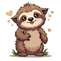Obraz premium Embrace the joy of slow living through the adorable charm of this cute sloth character , digital illustration of character design concept.