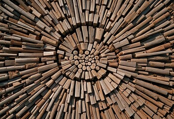 Wooden textures combined with metallic elements