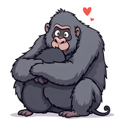 Obraz premium Embrace the love within our hearts, just like this gentle giant embodies warmth, illustration of character design concept.