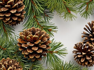 Fototapeta premium pine cones,christmas decoration with cones