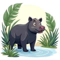 Naklejka premium Explore the wonders of nature through the eyes of an enigmatic creature, digital illustration of character design concept.