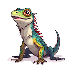 Fototapeta premium Embrace the vibrancy of nature with this unique fantasy lizard creation , digital art of character design concept.