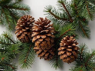 pine cones on a branch,pine cones,christmas background with cones and branches