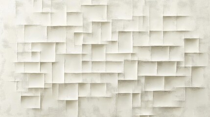 Abstract White Geometric Pattern with Recessed Squares