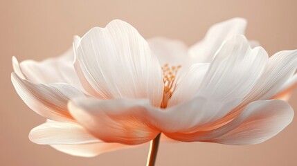 Delicate White Flower with Peach Undertones