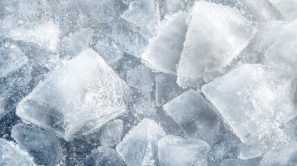 Close-up of Icy Texture with Irregular Shapes and Frosty Surface