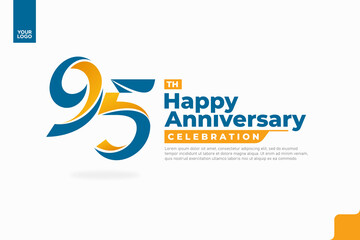 Fototapeta premium Number 95 logo icon design, 95th birthday logo number, anniversary 95