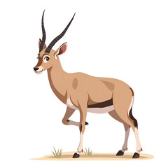 Fototapeta premium This charming antelope captures the essence of grace and playfulness in a serene environment, digital illustration of character design concept.