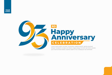 Number 93 logo icon design, 93rd birthday logo number, anniversary 93