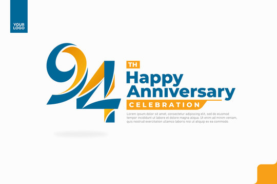 Number 94 logo icon design, 94th birthday logo number, anniversary 94