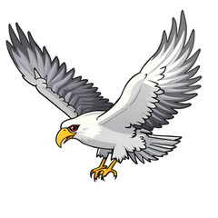 Obraz premium Embrace the freedom and majesty of a watchful bird in flight above the world, digital illustration of fantasy animal concept.