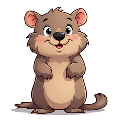 Obraz premium Embrace the joy of friendship with wally the wombat in every adventure, digital illustration of cartoon character design concept.