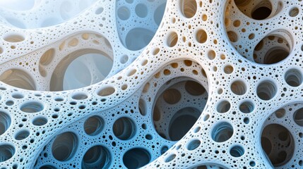 Abstract 3D Interconnected Structure with Circular Openings