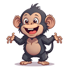 Obraz premium A playful monkey character bringing joy and laughter to all who see it, digital illustration of character design concept.