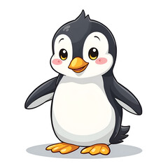 Obraz premium Embrace joy with a playful penguin spreading happiness to everyone around, illustration of character design concept.
