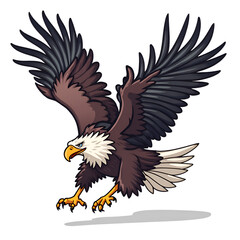 Obraz premium Embrace the spirit of freedom with the majestic flight of a soaring eagle, digital illustration of character design concept.