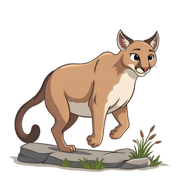 Embrace the grace and strength of a majestic mountain dweller in nature s embrace, digital illustration of character design concept.