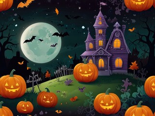Fototapeta premium halloween background with pumpkins,halloween background